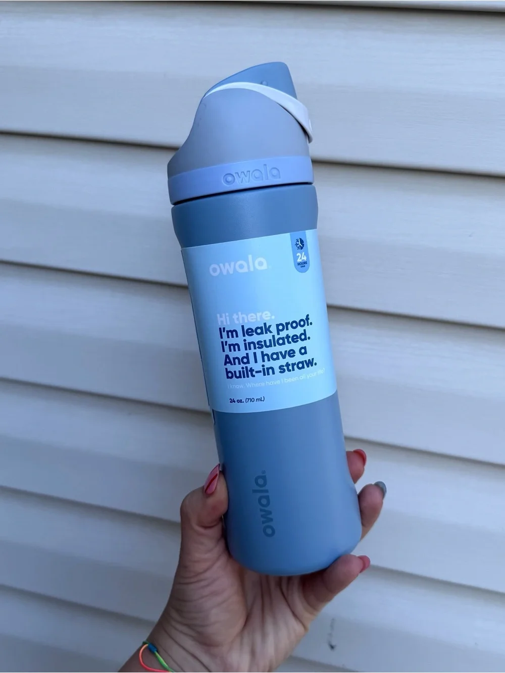 NWT Owala FreeSip 24oz Water Bottle Periwinkle Blue Insulated Stainless Steel - Picture 5 of 10
